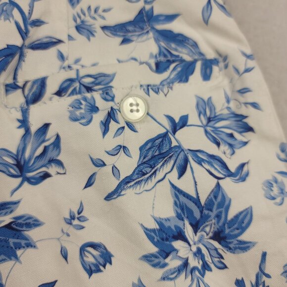 Vintage Deadstock Woolrich Womens Floral Print Cotton Shorts White Blue Size 6 - Picture 11 of 11